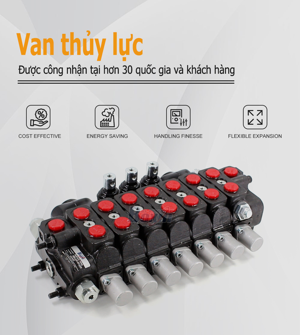 SD6 Thủ công và tay điều khiển 7 ống Van định hướng phân đoạn